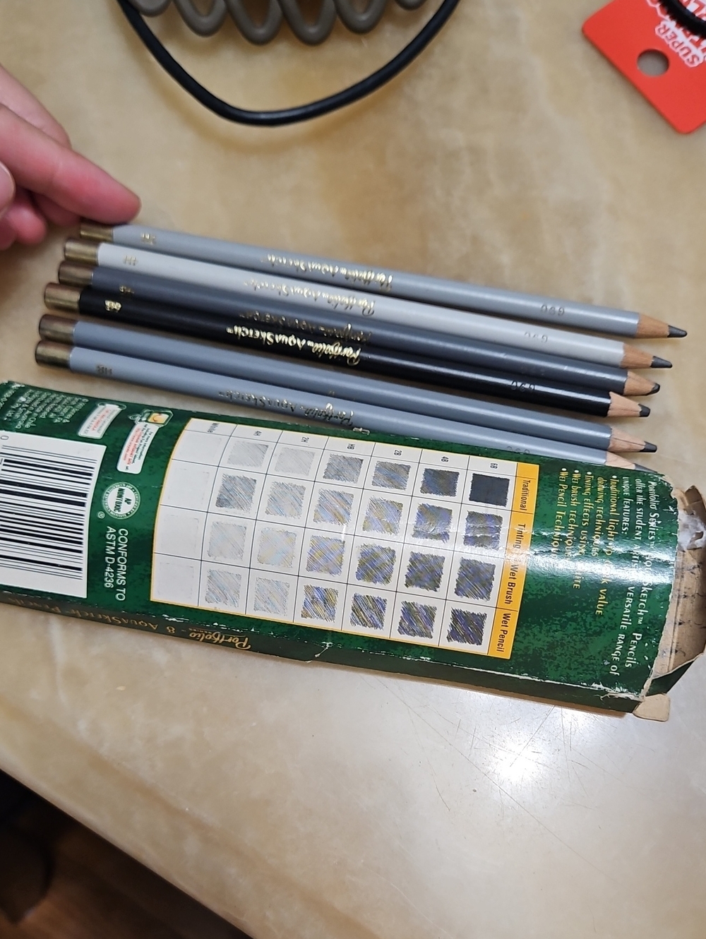 Crayola X Portfolio Wet/dry Work Drawing Pencils Shading Sketching - 6 Set